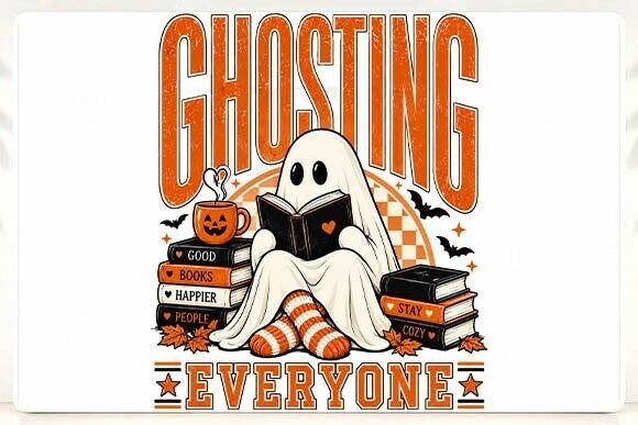 Ghosting Everyone Bookish Halloween PNG