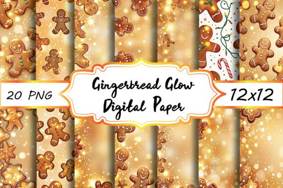 Gingerbread Glow Digital Paper