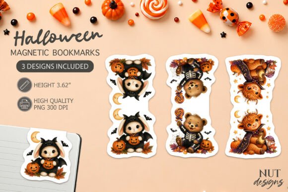 Halloween Baby Animal Magnetic Bookmarks
