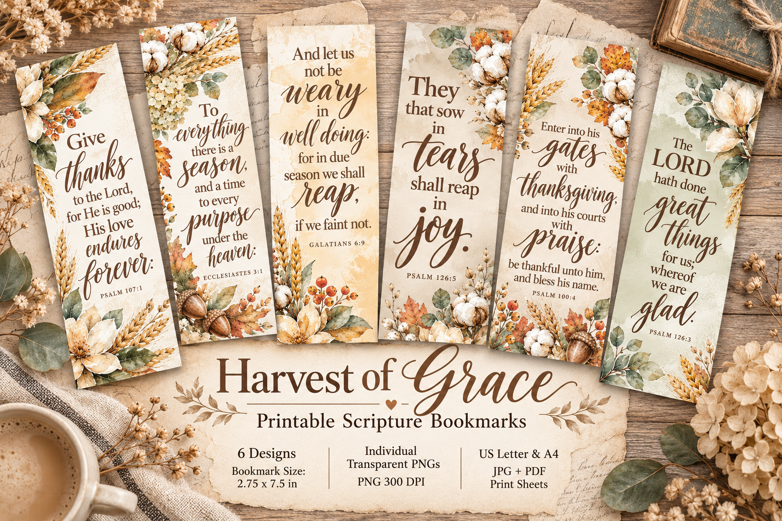 Harvest of Grace Printable Bookmarks