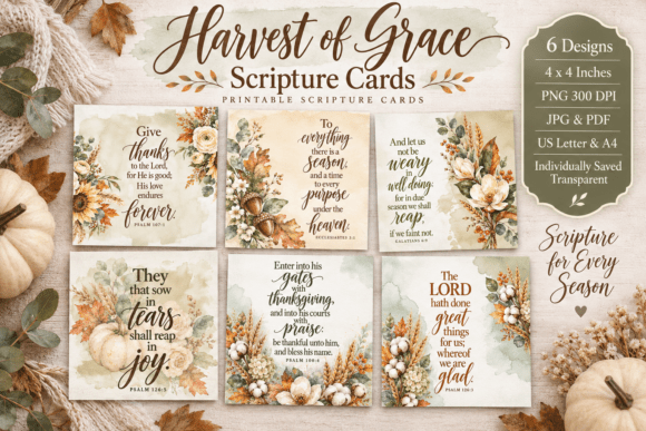 Harvest of Grace Printable Verse Cards