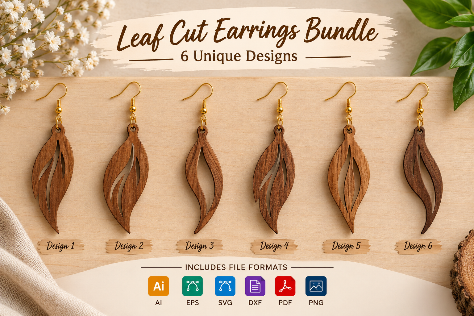 Leaf Cut Earrings Bundle