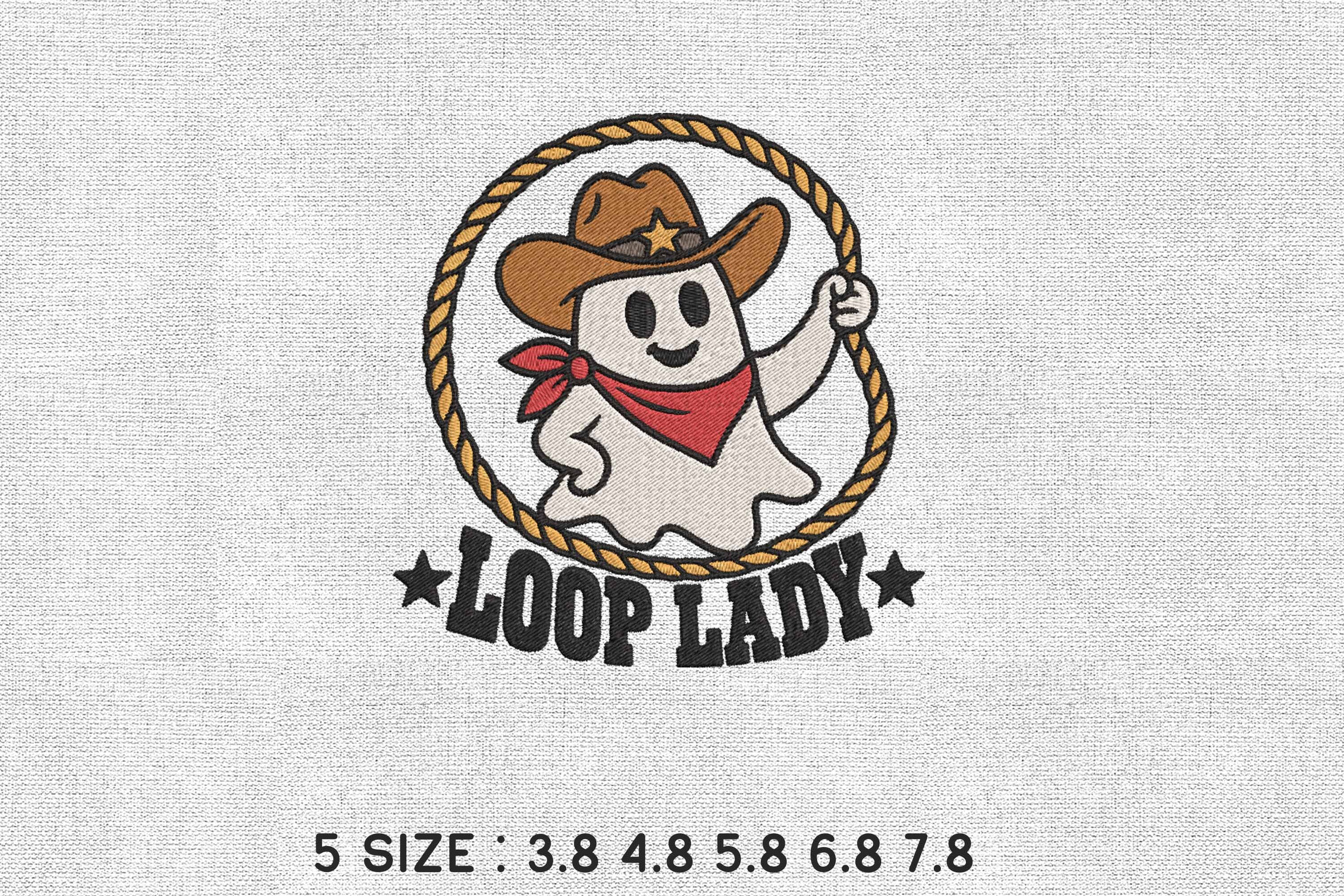 Loop Lady Cowgirl Ghost Embroidery