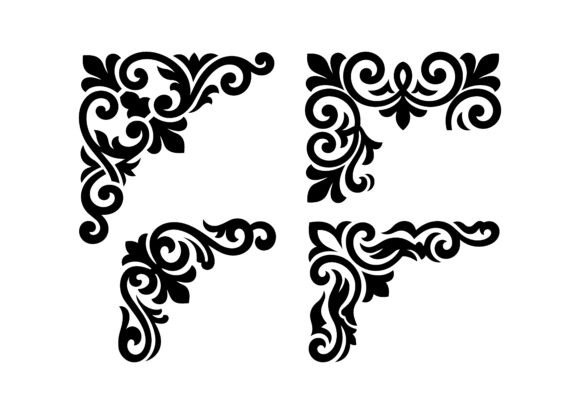 Luxury Four Corner Vector Cut Designs