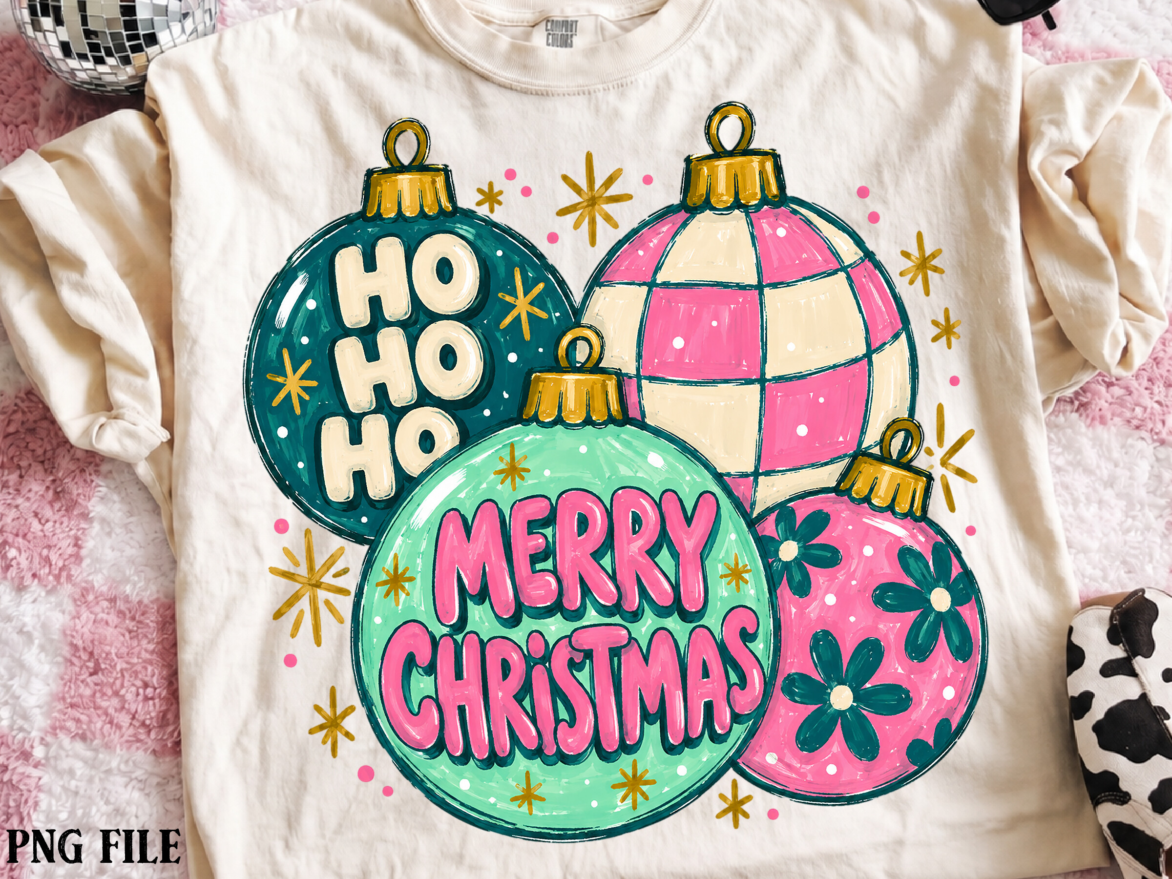 Merry Christmas Ornaments PNG