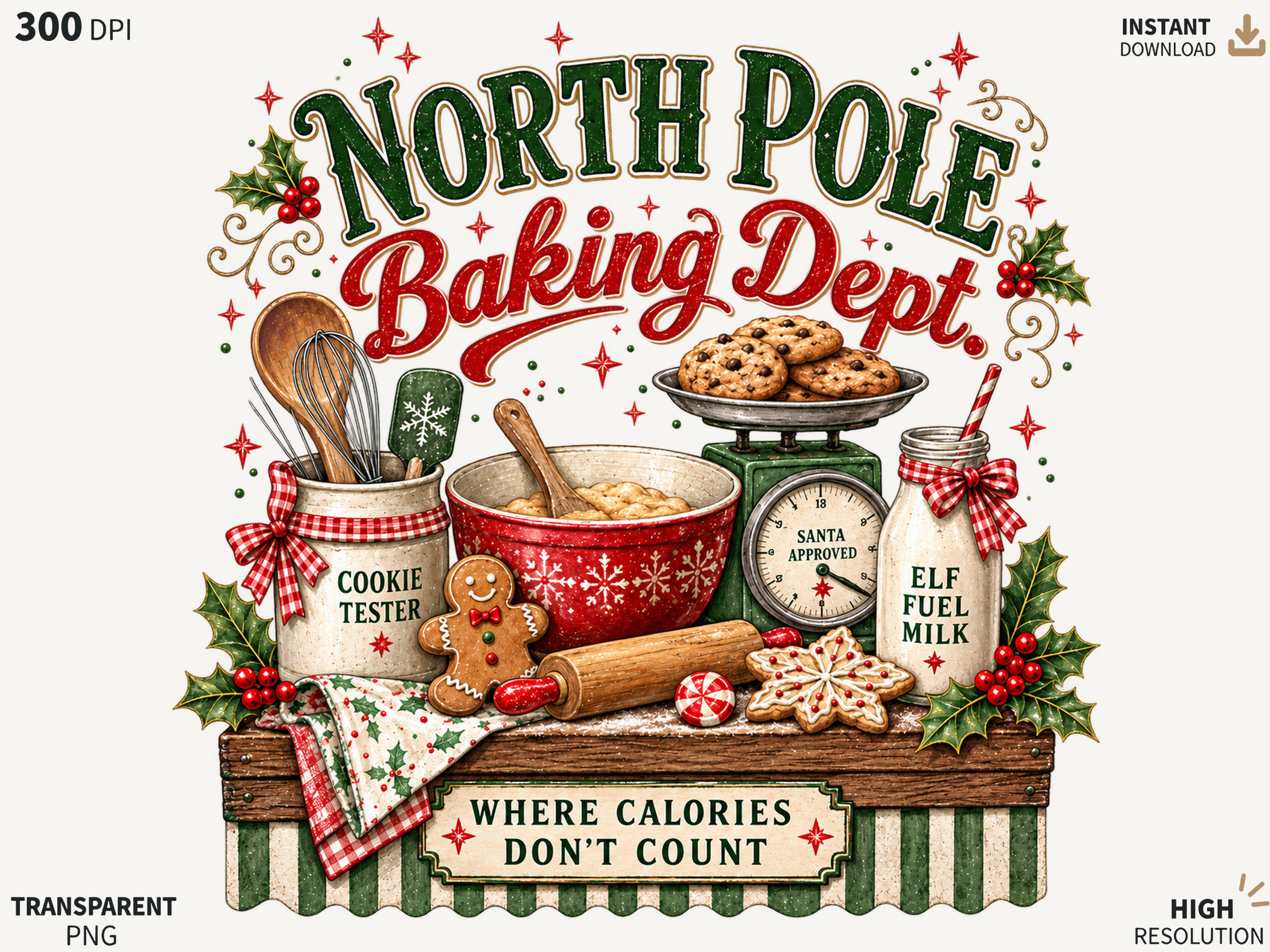 North Pole Baking Dept Christmas PNG