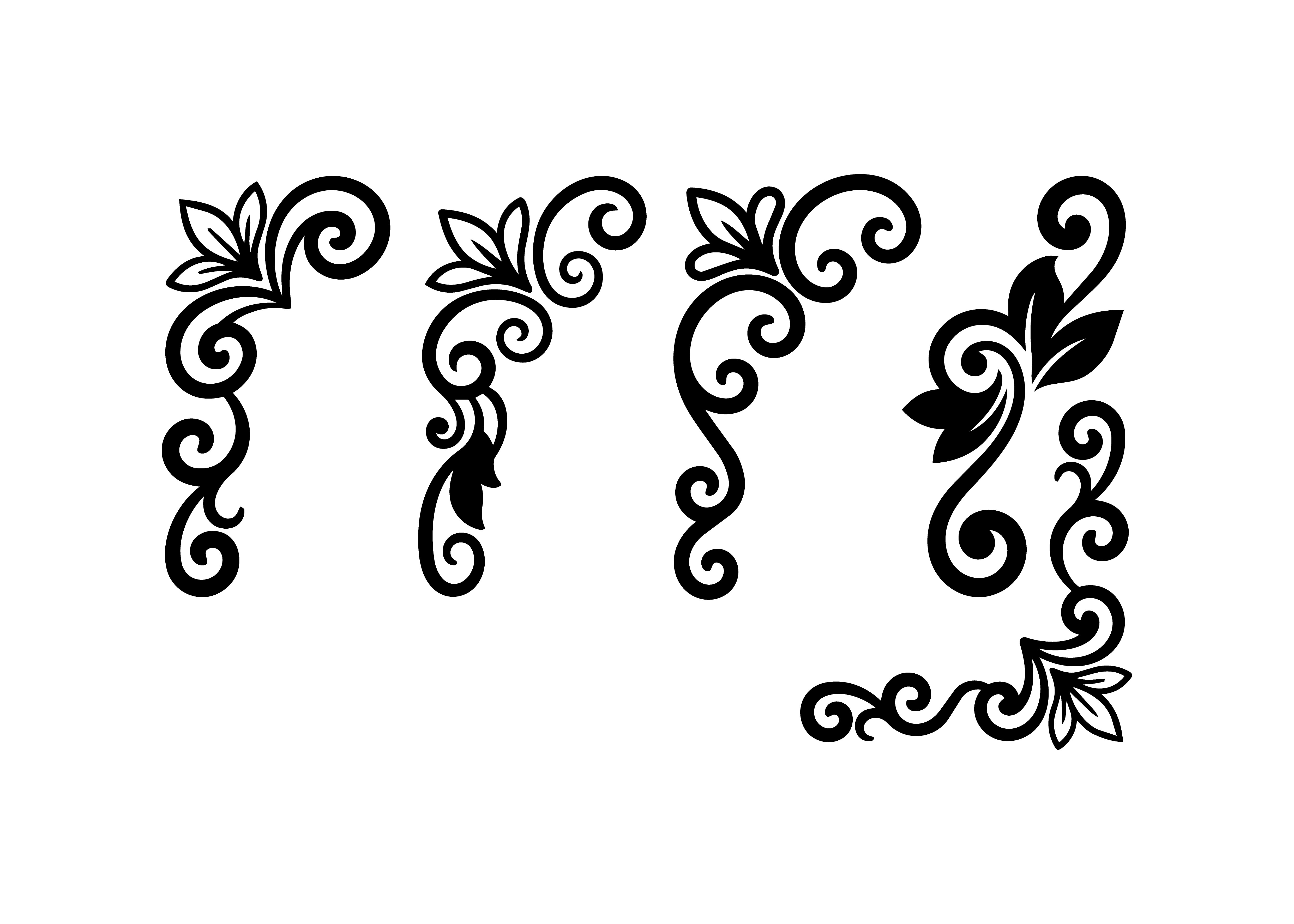 Four Ornate Flourishes