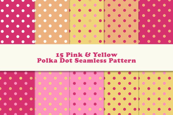 Pink Yellow Polka Dot Seamless Pattern