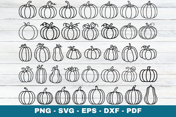 Pumpkin Line Art SVG Fall Cut Files