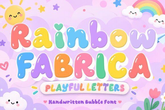 Rainbow Fabrica Font - Bubble Lettering Fonts