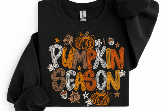 Retro Pumpkin Season Fall Doodle PNG Graphic T-shirt Designs By Hello December