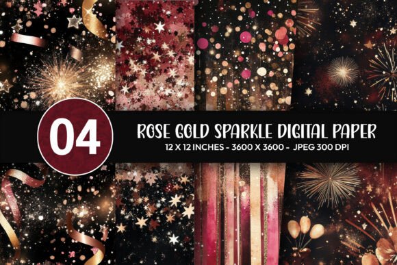 Rose Gold Sparkle Digital Paper