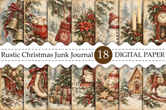 Rustic Christmas Junk Journal Digital