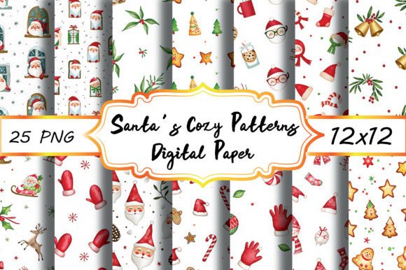 Santa & Cozy Christmas Digital Paper