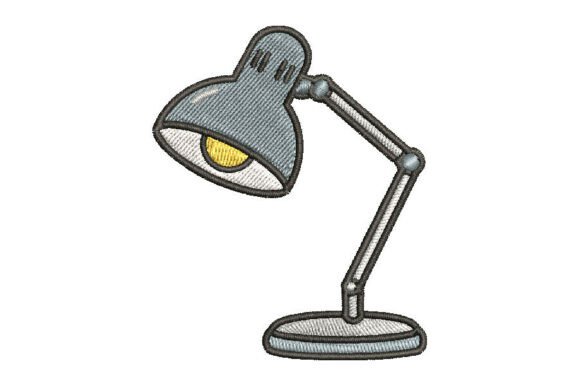 Vintage Desk Lamp Embroidery Design
