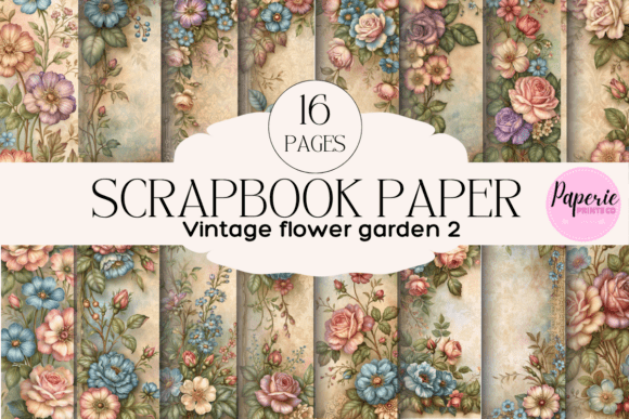 Vintage Floral Scrapbook Paper