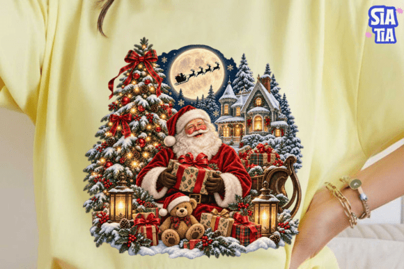 Vintage Santa Claus Christmas PNG Shirt
