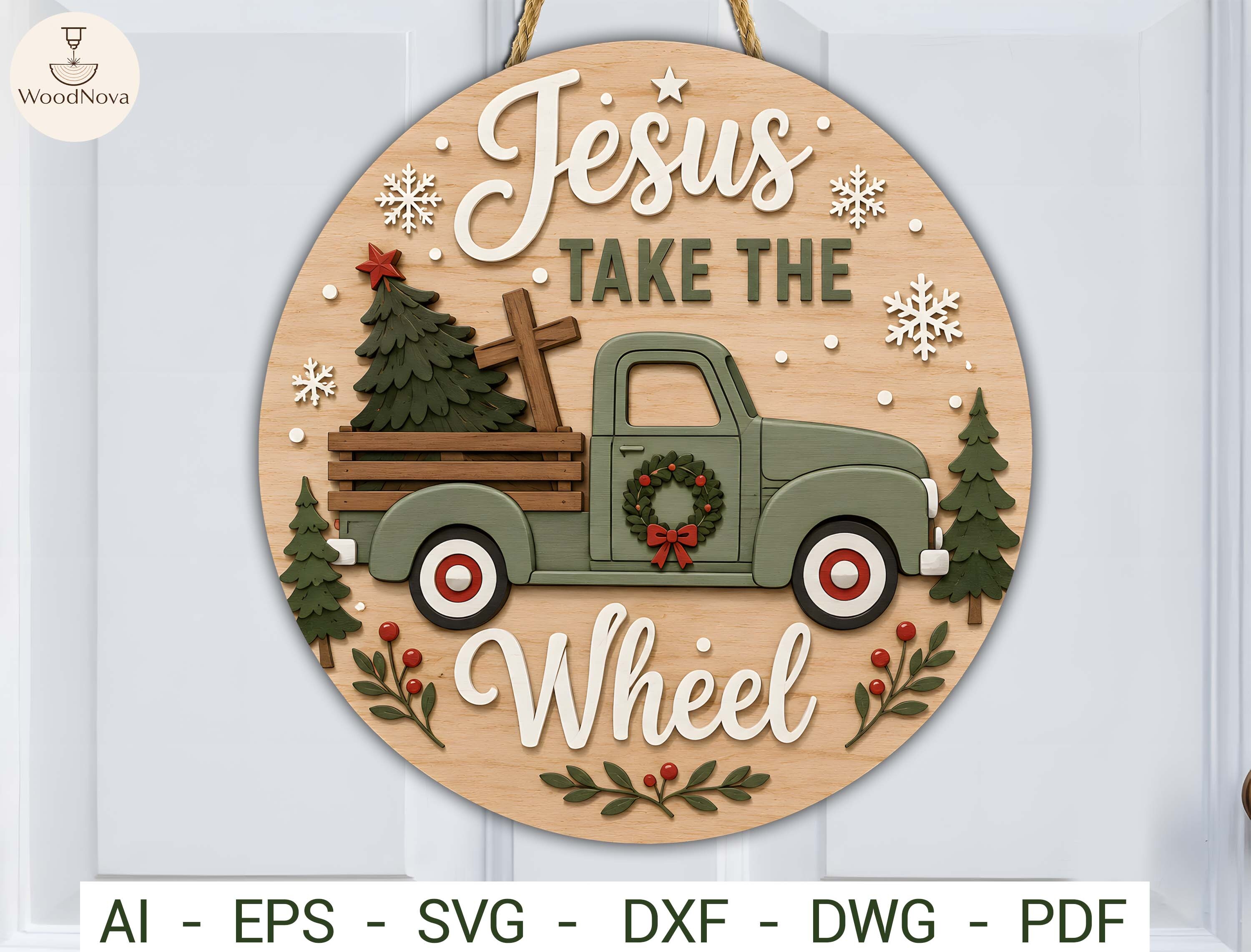 Vintage Truck Christmas Sign SVG