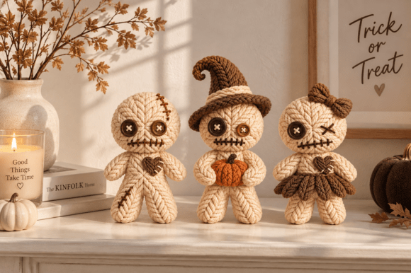 3D Printable Halloween Voodoo Doll STL Collection  3 Spooky Stitched Doll Designs - Image 1