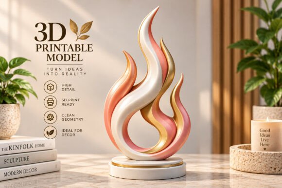 Pastel Decorative Vase STL Set - 5 3D Printable Vase & Planter Models - Image 14