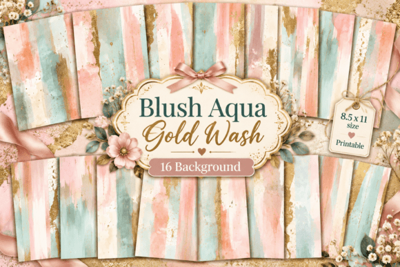 Blush Aqua Gold Wash