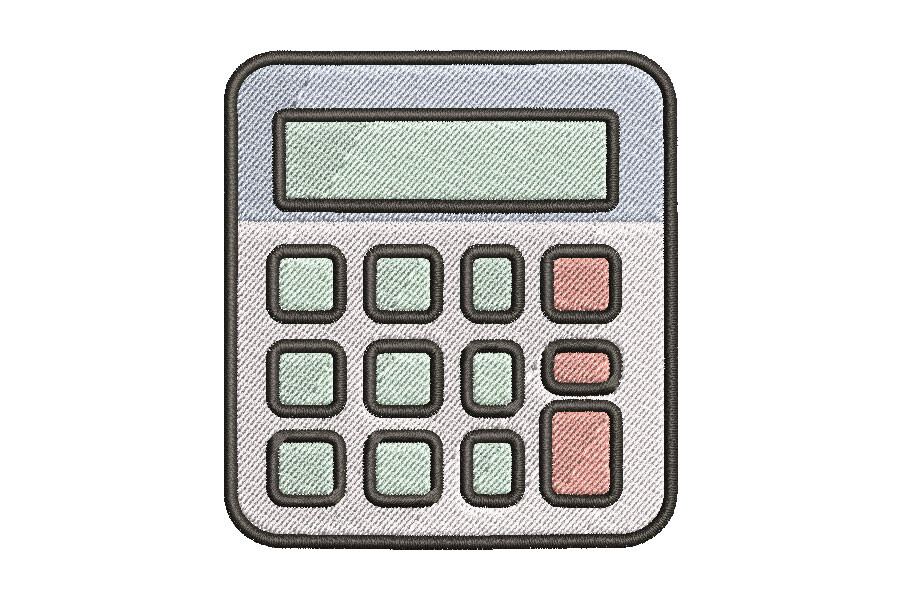 Calculator Embroidery Design