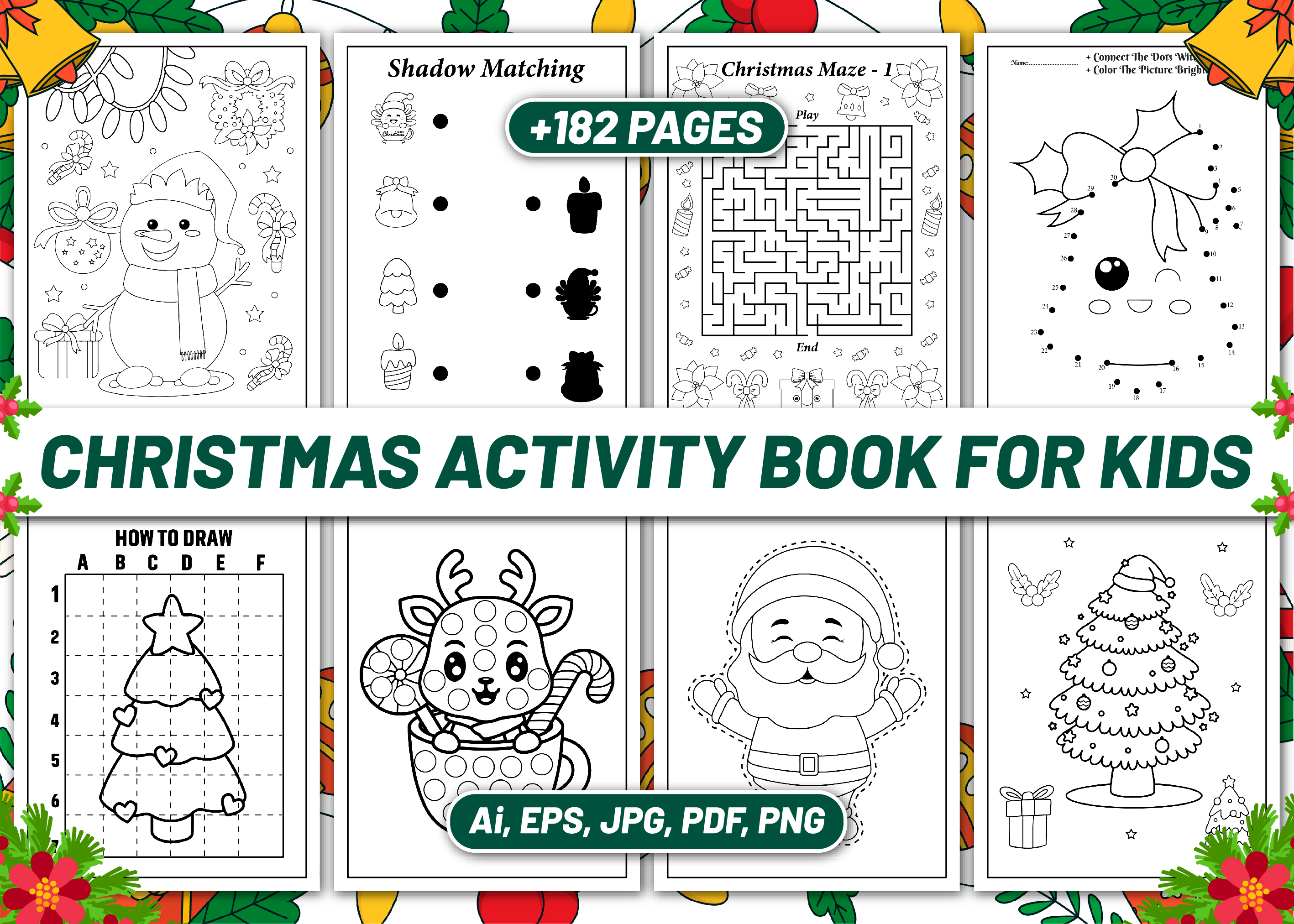 Christmas Activity Book for Kids Vol - 1