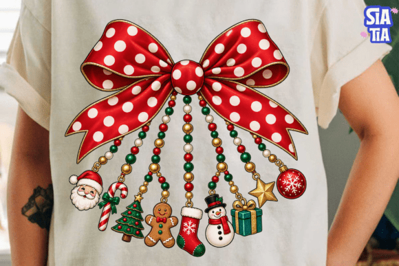 Christmas Bow Charms PNG Shirt Design