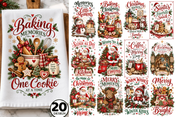 Christmas Kitchen Towel Sublimation Bund