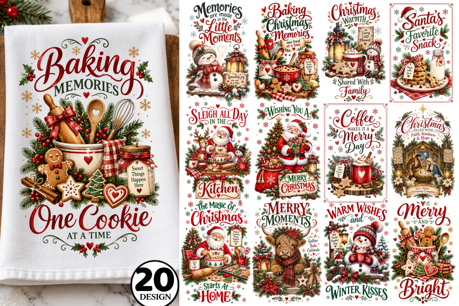 Christmas Kitchen Towel Sublimation Bund