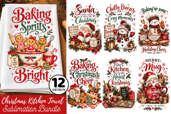 Christmas Kitchen Towel Sublimation Bund