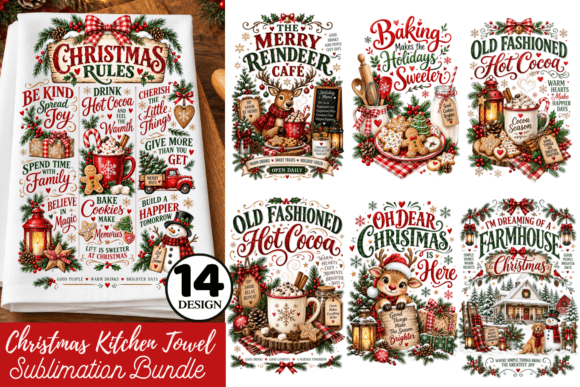 Christmas Kitchen Towel Sublimation Bund