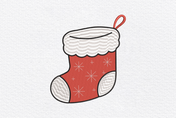 Classic Christmas Stocking Embroidery