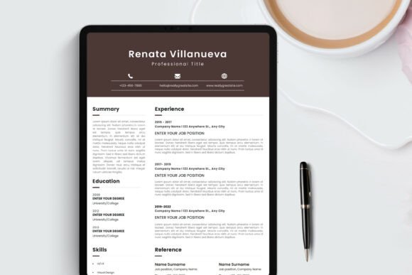 Clean Canva Resume Template Graphics