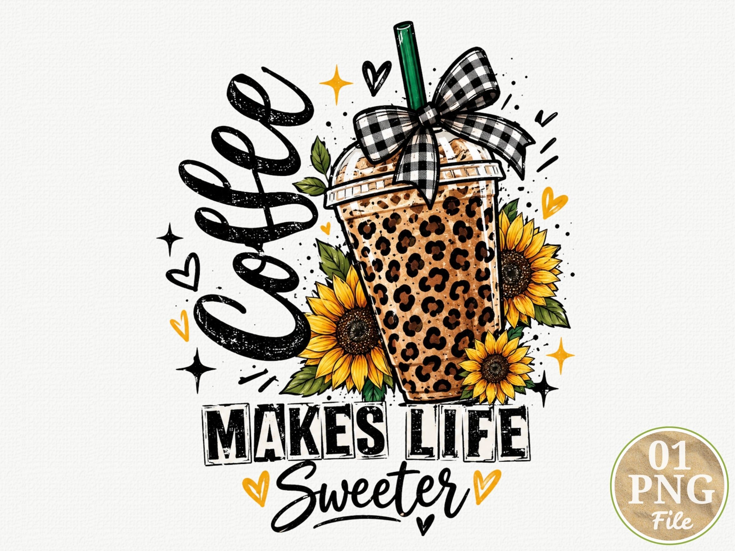 Coffee Makes Life Sweeter Christmas PNG,