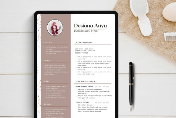 Creative Canva resume template with editable portfolio page