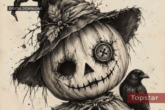 Creepy Halloween Scarecrow Doll Design