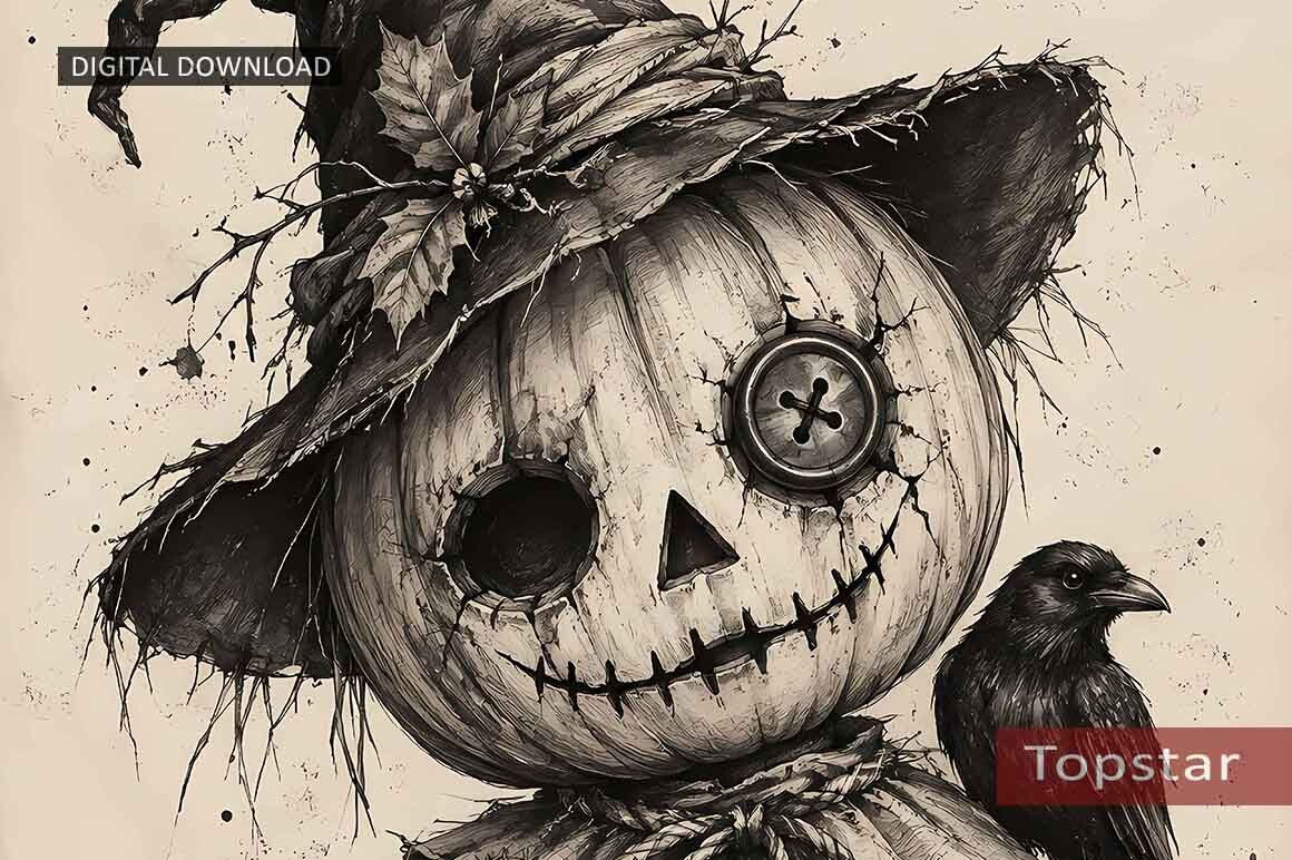 Creepy Halloween Scarecrow Doll Design