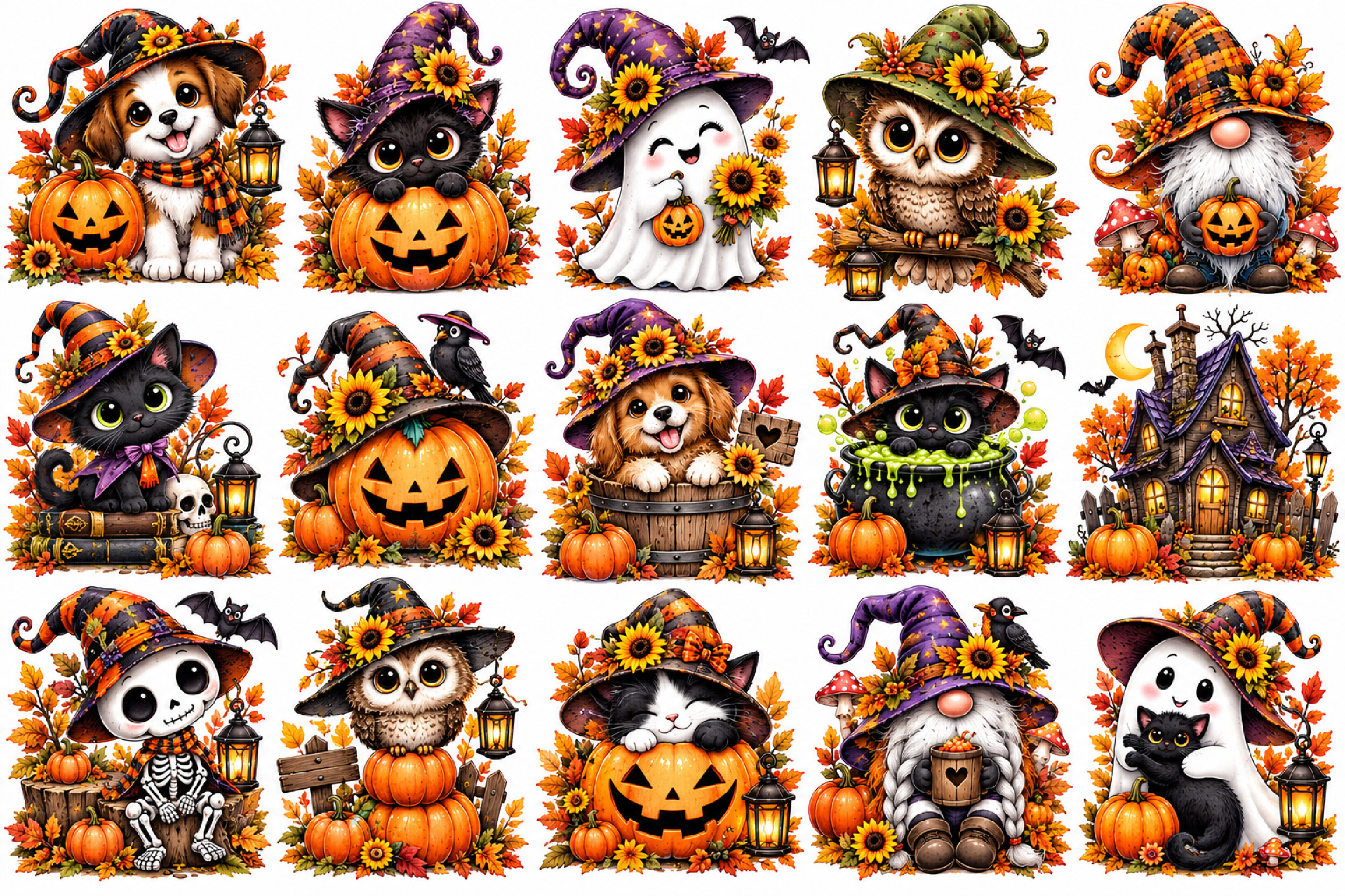 Cute Halloween Clipart Bundle PNG