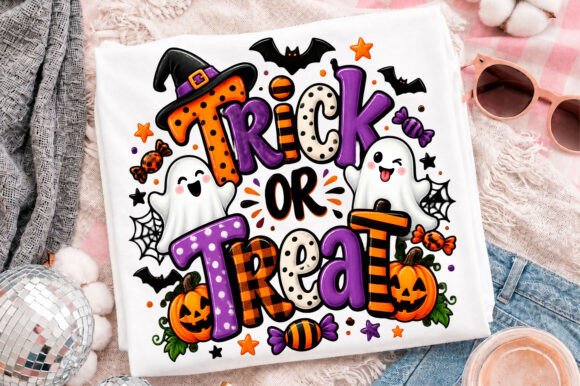 Cute Trick or Treat Halloween Ghost Pump Graphic Illustrations By Design December