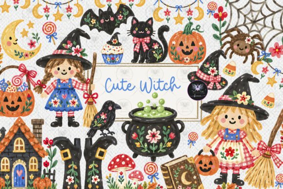 Cute Witch Halloween Clipart