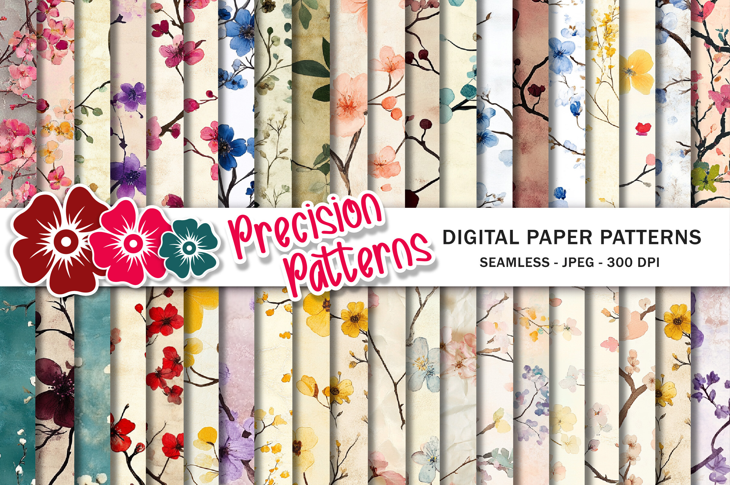 Dry Botanical Seamless Digital Paper