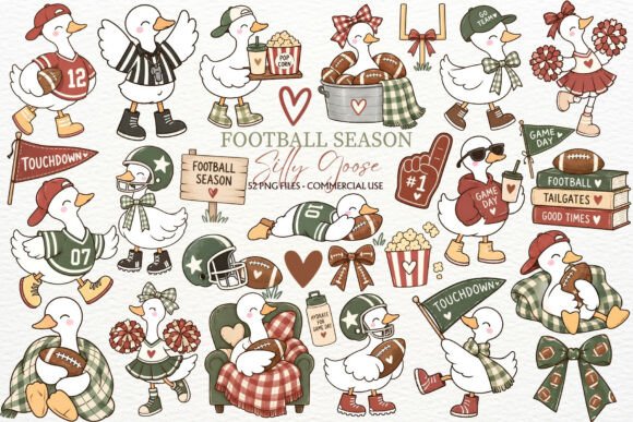 Football Season Clipart Silly Goose PNG