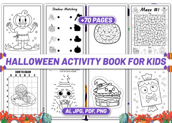 Full Halloween Activity Book for Kids