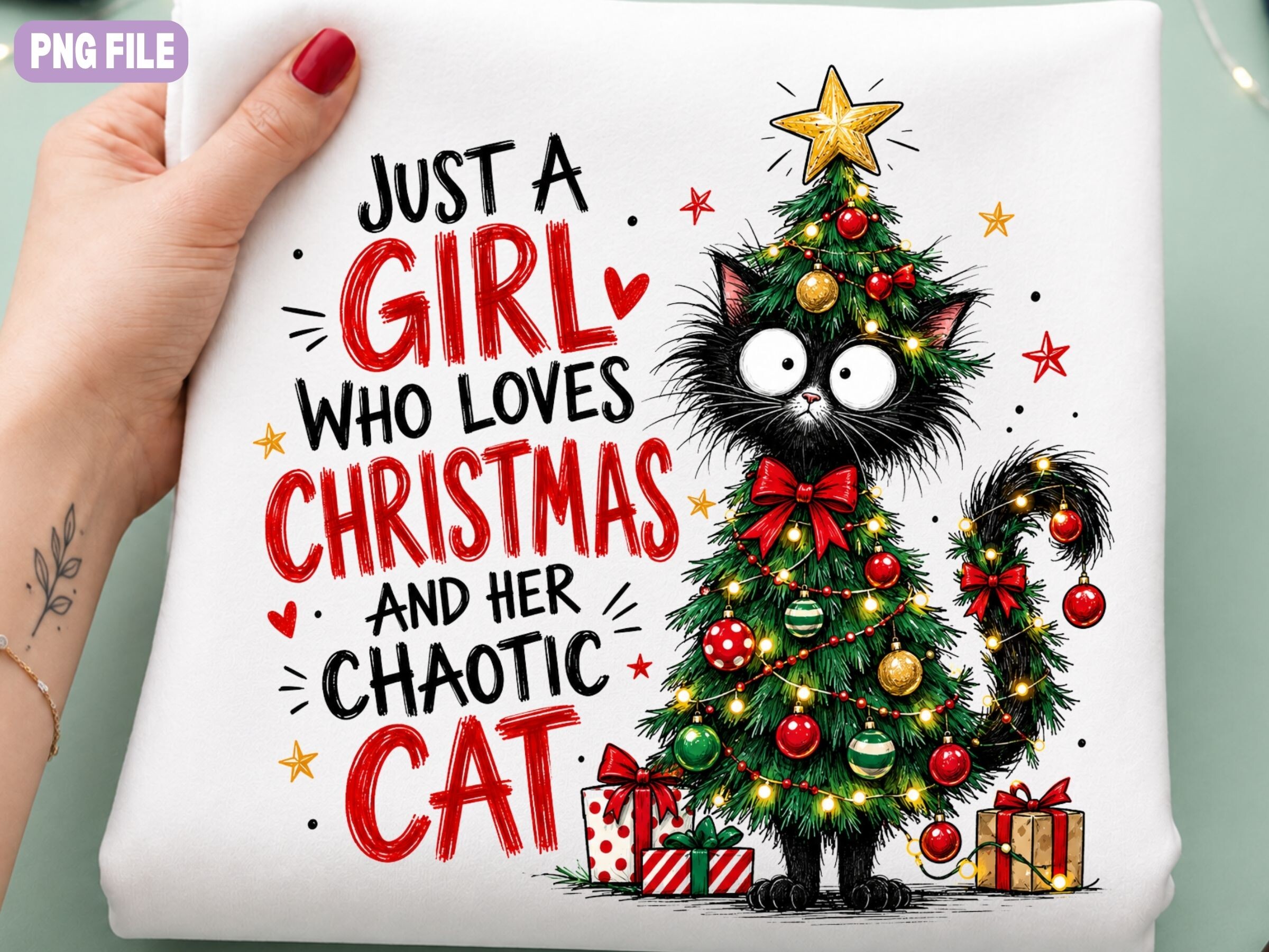Funny Cat Christmas PNG