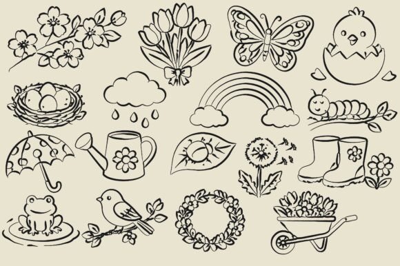 Hand Drawn Autumn Fall Doodle Svg Bundle Graphics