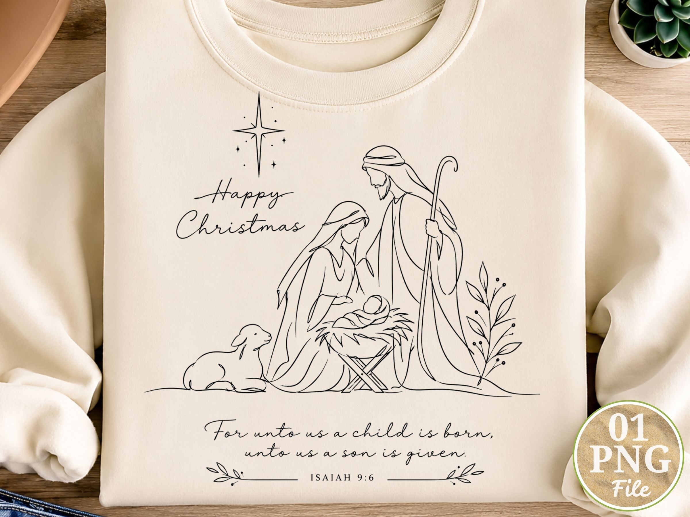 Happy Christmas Nativity Holy Family PNG