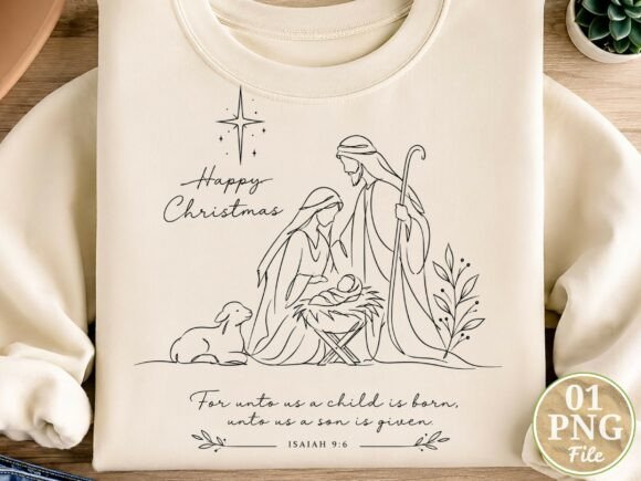 Happy Christmas Nativity Holy Family PNG