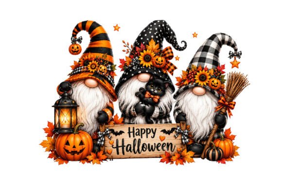 Happy Halloween Gnome PNG