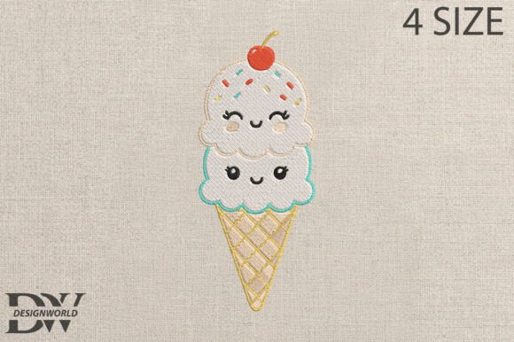 Ice Cream Applique Embroidery Design